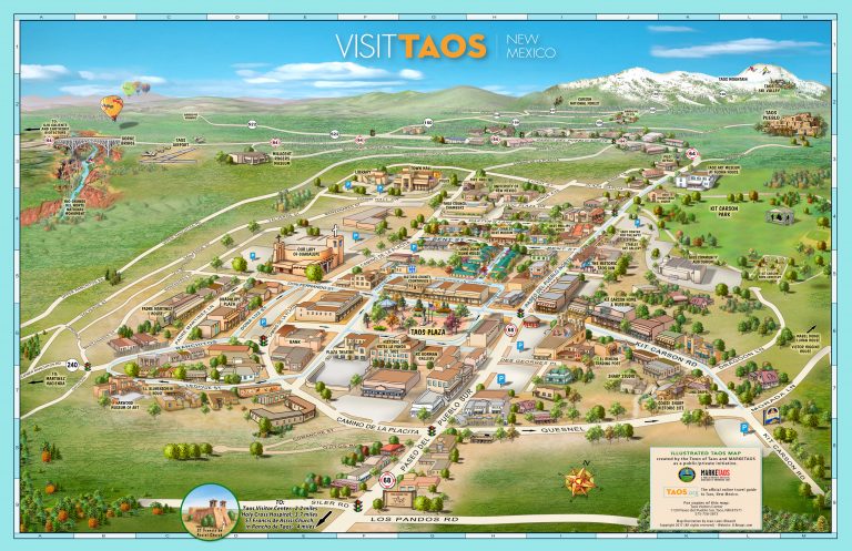 New Illustrated Taos Map | Taos Gallery Association